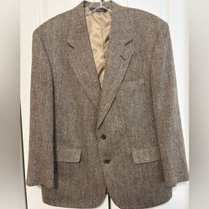 JG Hook men’s size 42 Short Donegal Tweed 100% Silk Herringbone Sport Coat